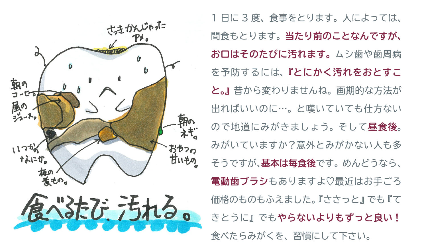 食べるたび、汚れる